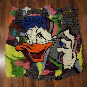 Donald  Duck and his crazy spray can Tuft Rug